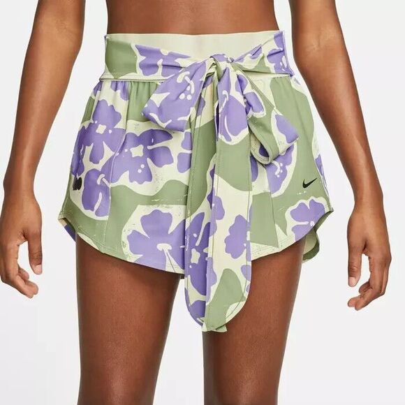 Nike Womens Size Large Naomi Osaka 'NO' Printed Tennis Shorts DX1848-386 NWT